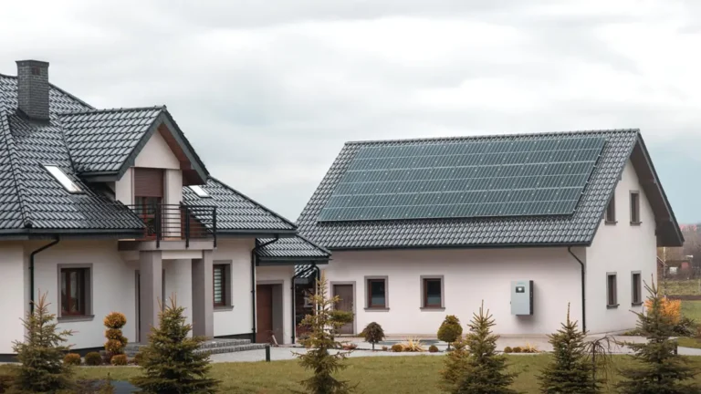 Solar panels on roof of a home
